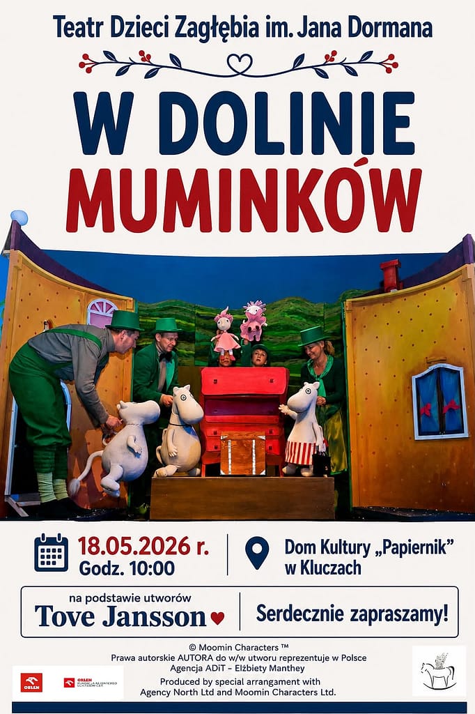 plakat informujący o wydarzeniu
"w dolinie muminków"