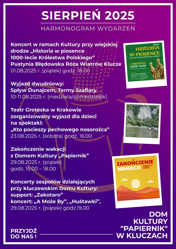 Kalendarium sierpień 2025