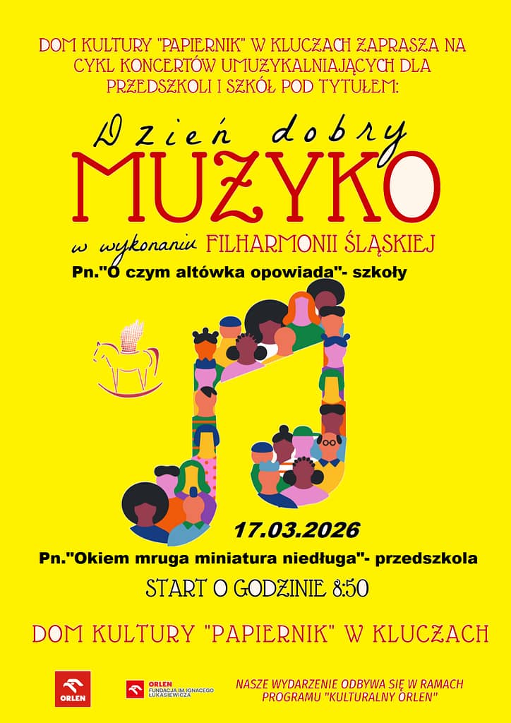plakat zapraszający na warsztaty umuzukalniające