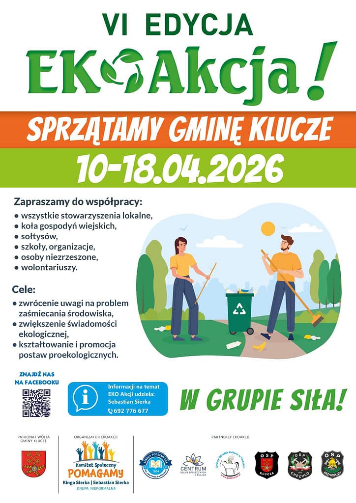 plakat informujący o eco akcji