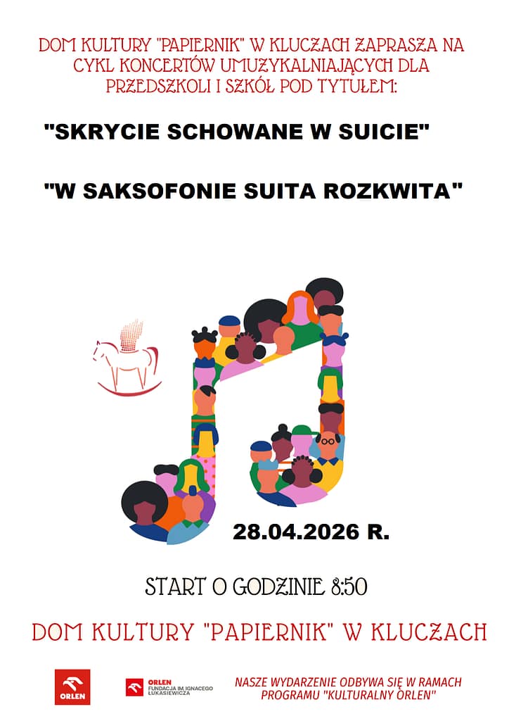 plakat informujący o kolejnych warsztatach umuzykalniających