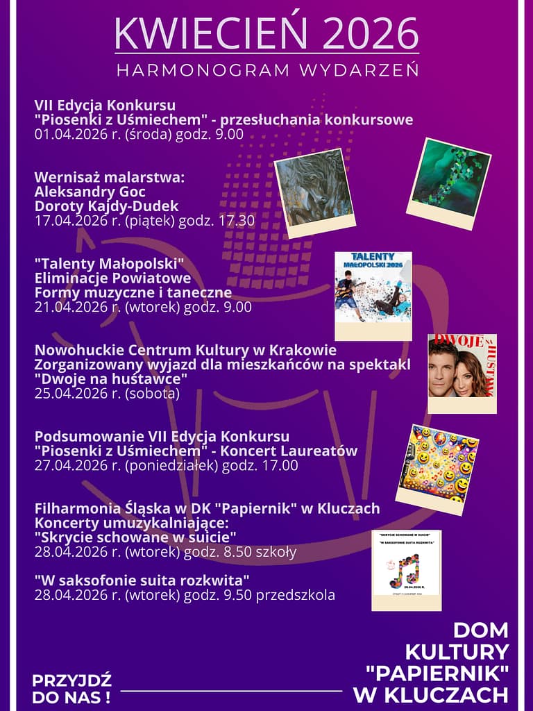 kalendarz wydarzeń na kwiecień 2026 r.
