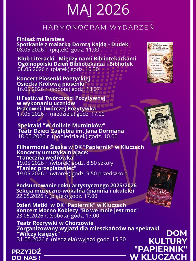 kalendarz wydarzeń na maj 2026