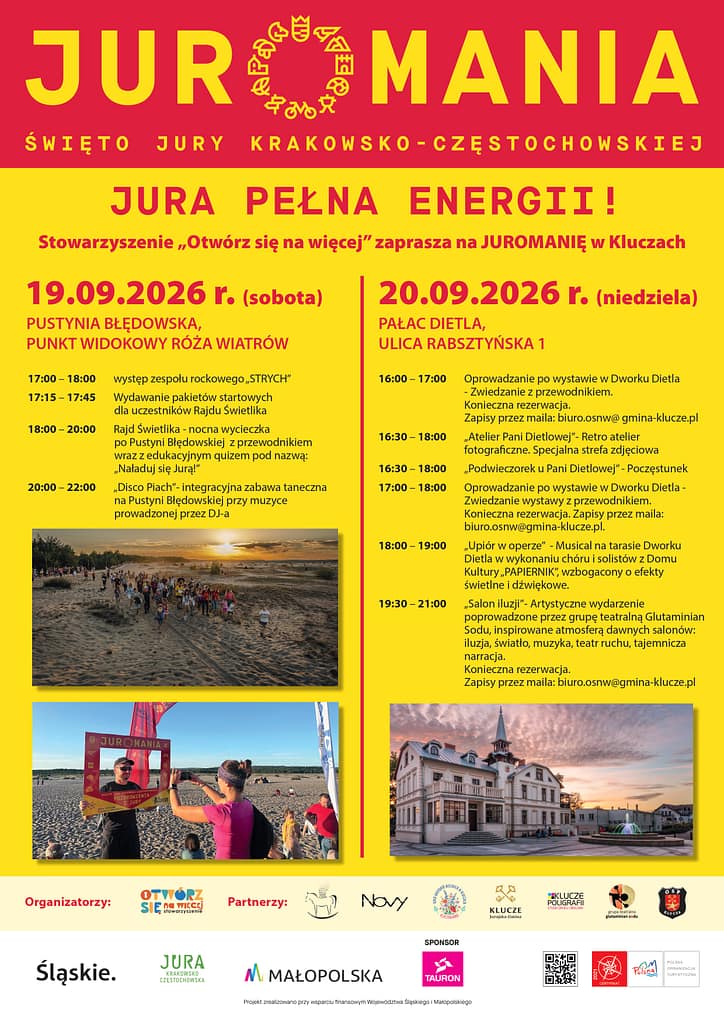 plakat informujący o wydarzeniach podczas tegorocznej juromanii